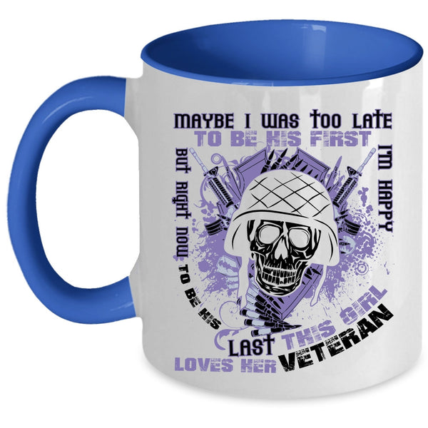 Cute Veteran's Wife Coffee Mug, This Girl Loves Her Veteran Accent Mug