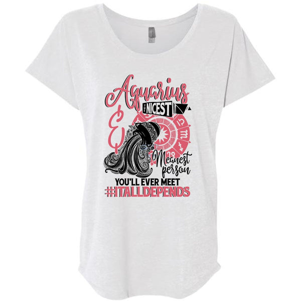 Aquarius Nicest Meanest Person T Shirt, I Love Aquarius T Shirt, Awesome T-Shirts
