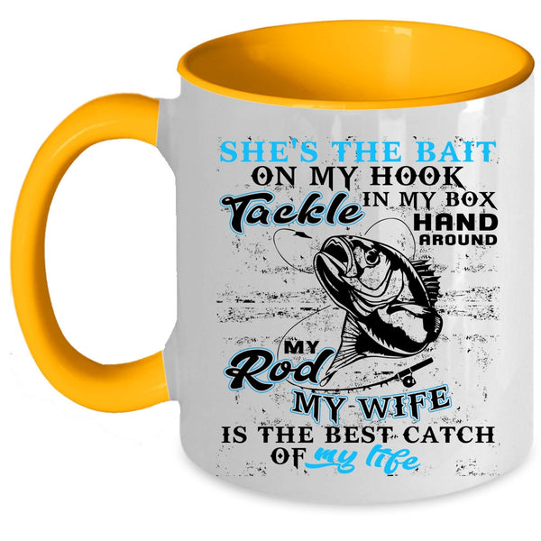 My Wife Is The Best catch Of My Life Coffee Mug, Fishing Accent Mug
