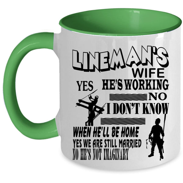 Beautiful Lineman's Wife Coffee Mug, Lineman's Wife Accent Mug