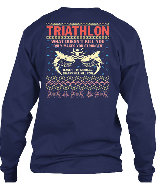Triathlon What Doesn't Kill You T Shirt, I Love Christmas T Shirt