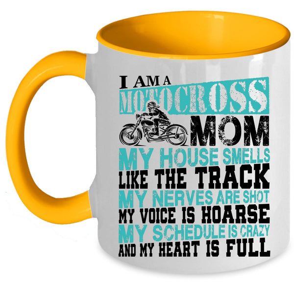 Funny Gift For Mom Coffee Mug, I Am A Motocross Mom Accent Mug