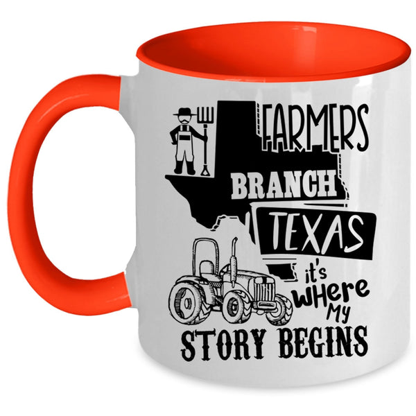 Where My Story Begins Coffee Mug, Farmers Branch Texas Accent Mug
