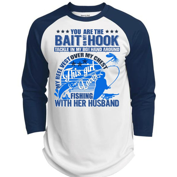Fishing With Her Husband T Shirt, I Love Fishing T Shirt, Awesome T-Shirts  (Polyester Game Baseball Jersey)