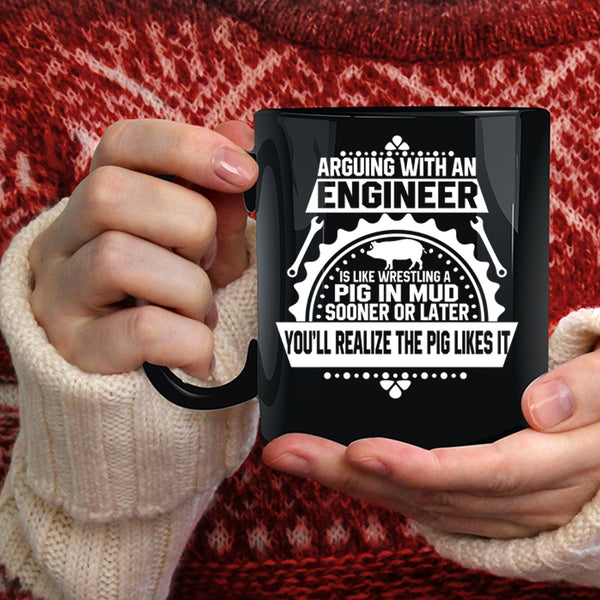 Arguing With An Engineer Coffee Mug, Funny Engineers Coffee Cup