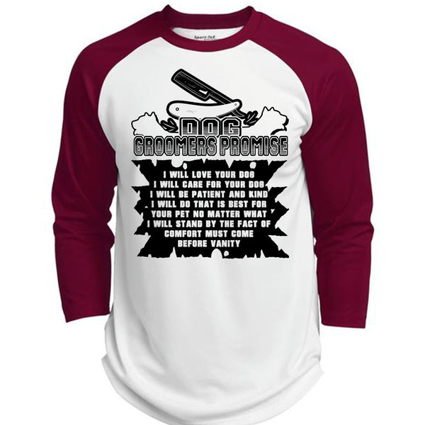 Dog Groomers Promise I Will Love Your Dog T Shirt, Favorite T Shirt  (Polyester Game Baseball Jersey)