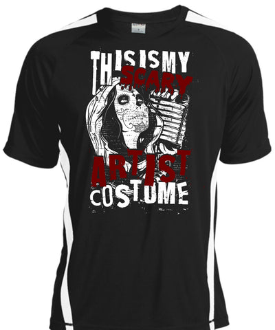 A black t-shirt with the shopify logo