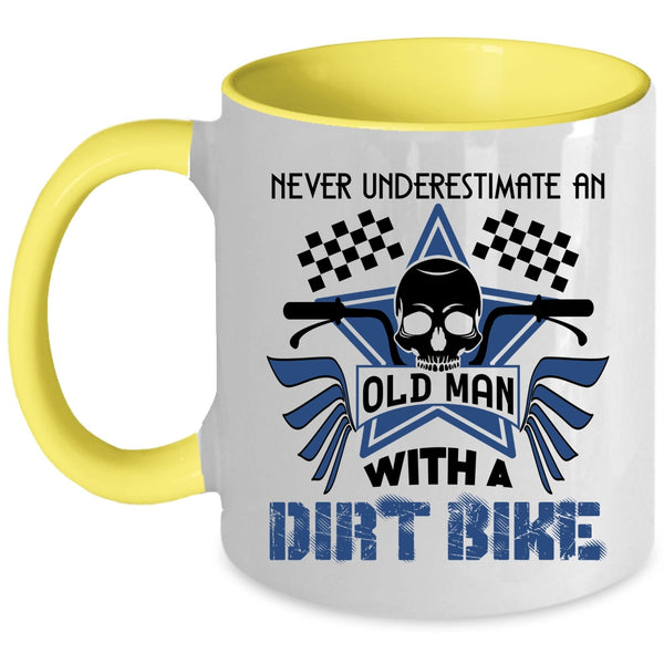 Awesome Grandpa Coffee Mug, An Old Man With A Dirt Bike Accent Mug