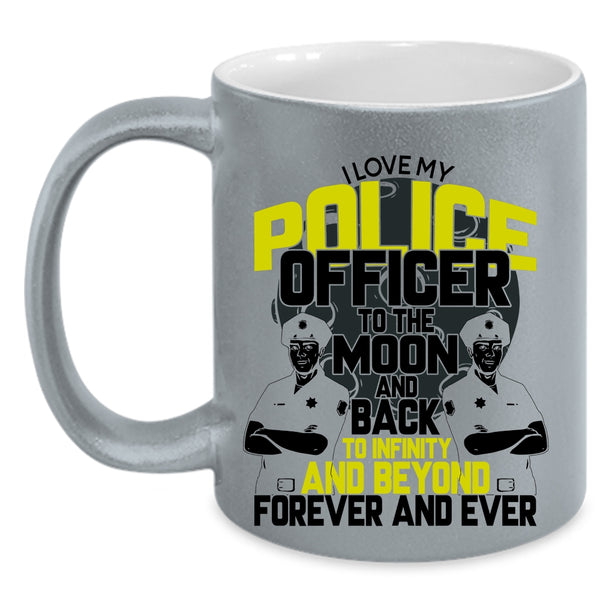 Cute Police Officer's Girlfriend Coffee Mug, I Love My Police Officer Accent Mug