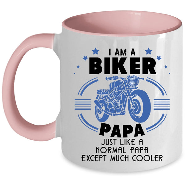 Cool Papa Coffee Mug, I Am A Biker Papa Accent Mug