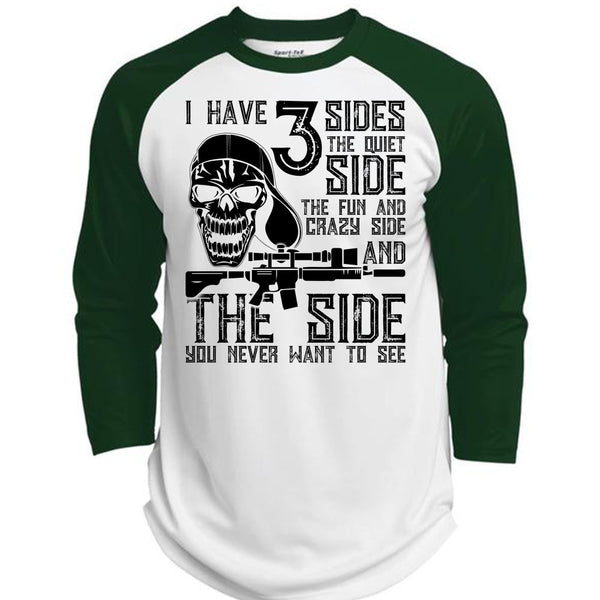I Have 3 Sides The Quiet T Shirt, I Love Gunning T Shirt, Awesome T-Shirts  (Polyester Game Baseball Jersey)