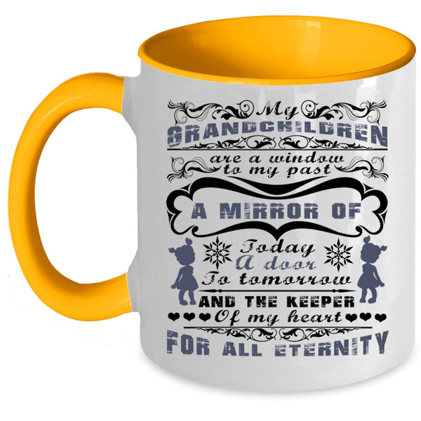 Cute Coffee Mug, Grandchildren Are A Windoe To My Past Accent Mug