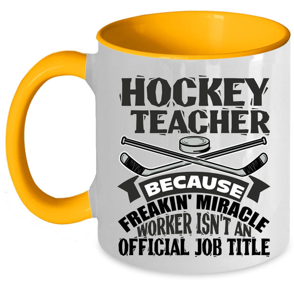 Awesome Hockey Teacher Coffee Mug, Hockey Teacher Accent Mug