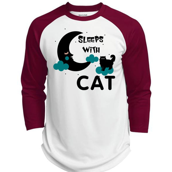 Sleeps With Cat T Shirt, I Love My Cat T Shirt, Favorite T Shirt  (Polyester Game Baseball Jersey)