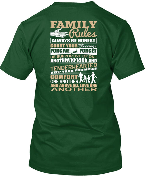 Family Rules T Shirt, Forgive And Forget T Shirt