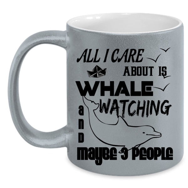 Outdoor Activity Coffee Mug, I Love Whale Watching Accent Mug