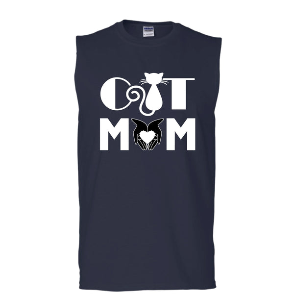 I'm A Cat Mom Shirt, Cool Cat Shirt (Men's Cotton Sleeveless)
