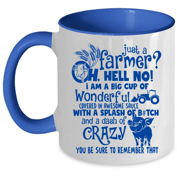 Funny Gift For Farmer Coffee Mug, Just A Farmer Accent Mug