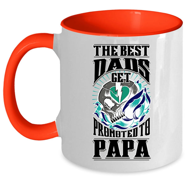 Cool Papa Coffee Mug, The Best Dads Get Promoted To Papa Accent Mug
