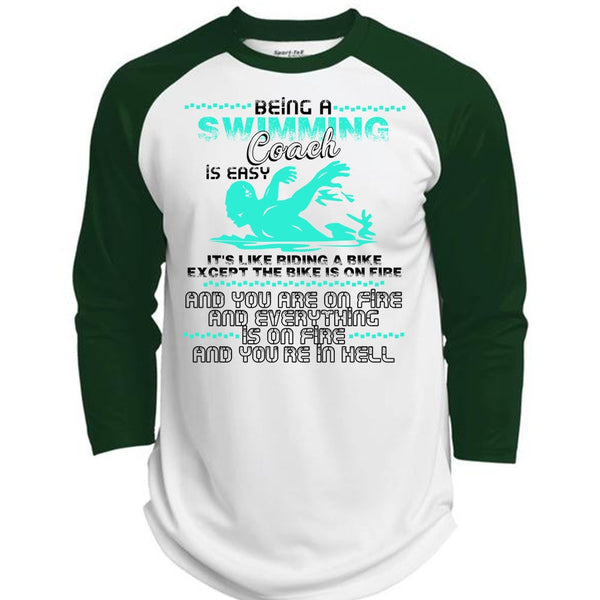 Being A Swimming Coach T Shirt, I Love Swimming T Shirt, Awesome T-Shirts  (Polyester Game Baseball Jersey)
