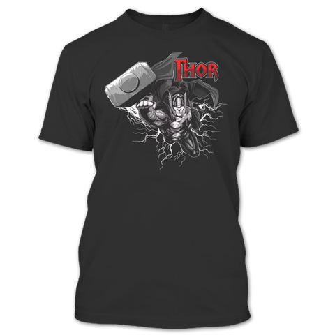 A black t-shirt with the shopify logo