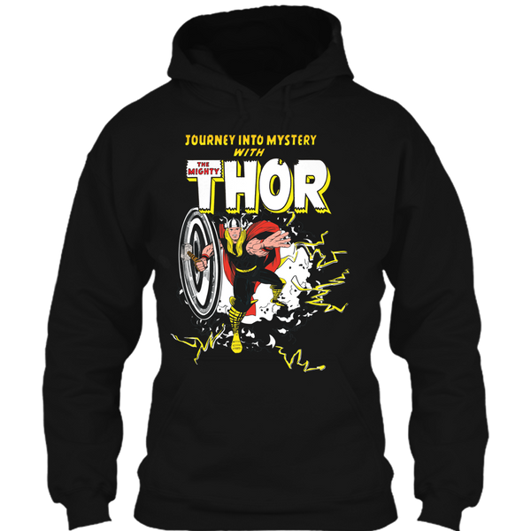 A black t-shirt with the shopify logo