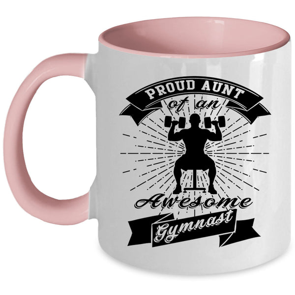 Cool Aunt Coffee Mug, Proud Aunt Of An Awesome Gymnast Accent Mug
