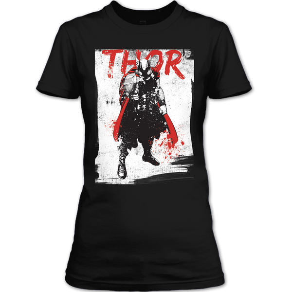 A black t-shirt with the shopify logo