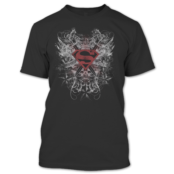 A black t-shirt with the shopify logo