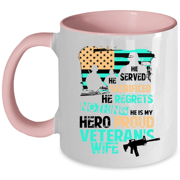 Beautiful Wife Coffee Mug, Proud Veteran's Wife Accent Mug