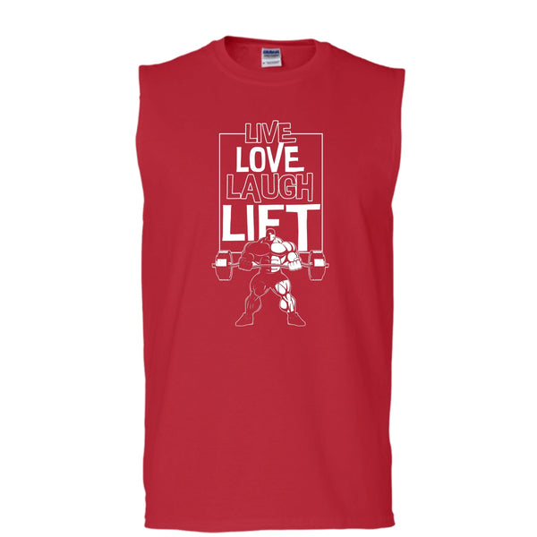 Live Love Laugh Lift T Shirt, Coolest Lift Tank Top (Men's Cotton Sleeveless)