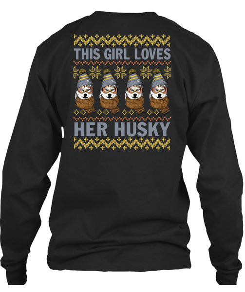 This Girl Loves Her Husky T Shirt, This Girl Loves Christmas T Shirt
