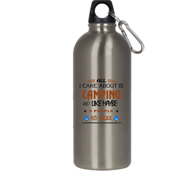 All I Care About Is Camping 20 oz Stainless Steel Bottle,Camping And Beer Outdoor Sports Water Bottle