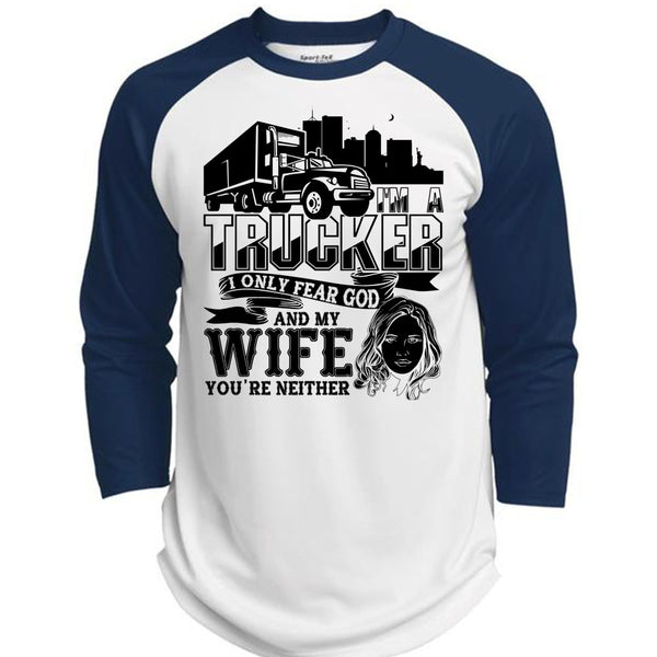 I Only Fear God And My Wife T Shirt, I Love Trucking T Shirt, Awesome T-Shirts  (Polyester Game Baseball Jersey)
