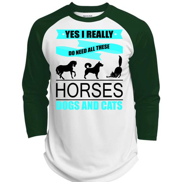 I Really Do Need All These Horses T Shirt, I Love Horses T Shirt, Awesome T-Shirts  (Polyester Game Baseball Jersey)