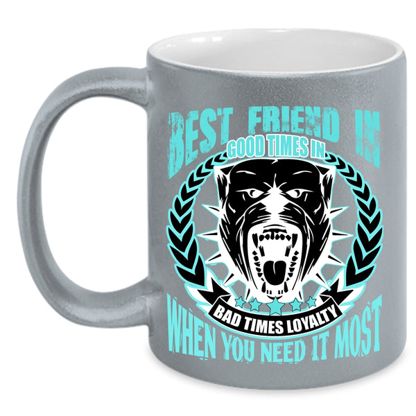 I Love Dogs Coffee Mug, Best Friend In Good Time Accent Mug