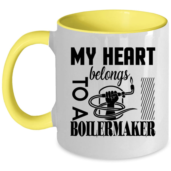 I Love Boilermaker Coffee Mug, My Heart Belongs To A Boilermaker Accent Mug