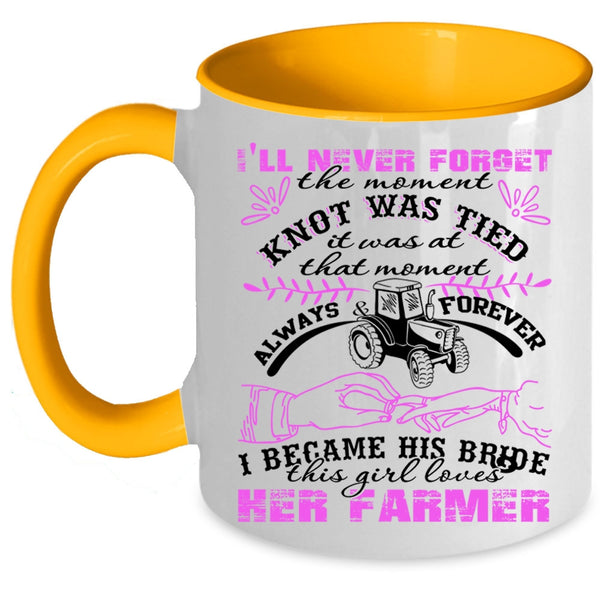 This Girl Loves Her Farmer Coffee Mug, I Became His Bride Accent Mug
