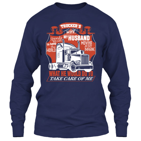 Trucker's Wife T Shirt, Trucker My Husband T Shirt