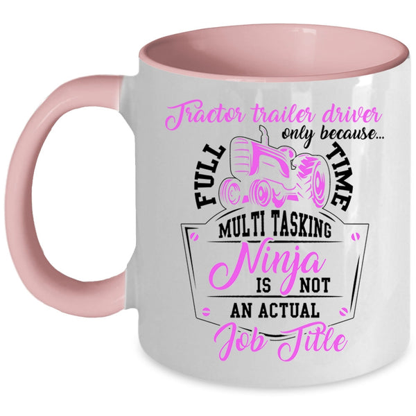 Cool Job Title Coffee Mug, Tractor Trailer Driver Accent Mug