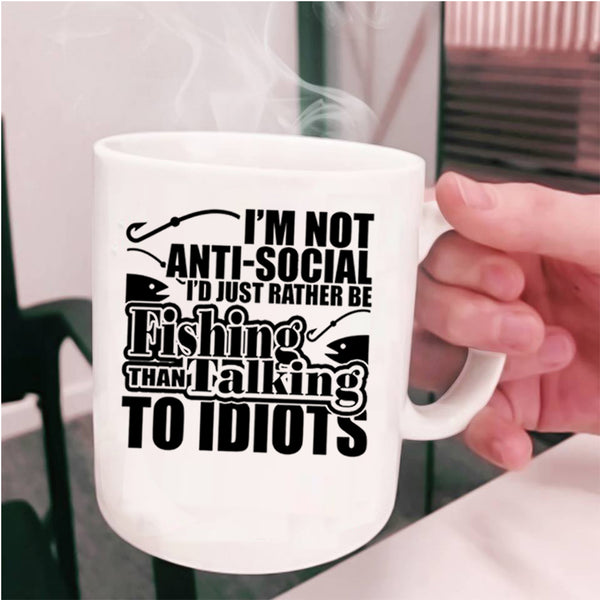 Funny Fishing Coffee Mug, I'd Just Rather Be Fishing Cup