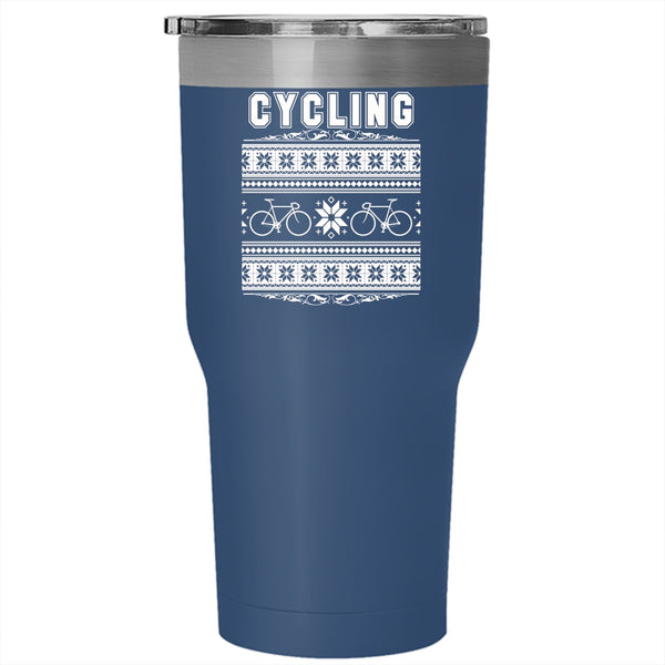 Cycling Tumbler 30 oz Stainless Steel, I Love Christmas  Travel Mug