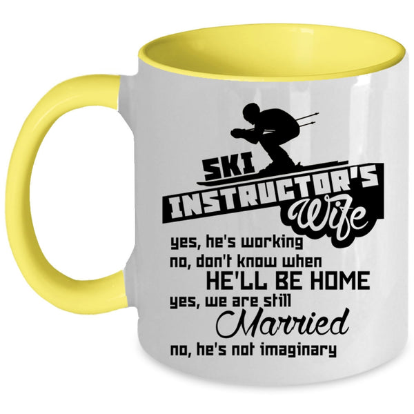 Cute Instructor's Wife Coffee Mug, Ski Instructor's Wife Accent Mug