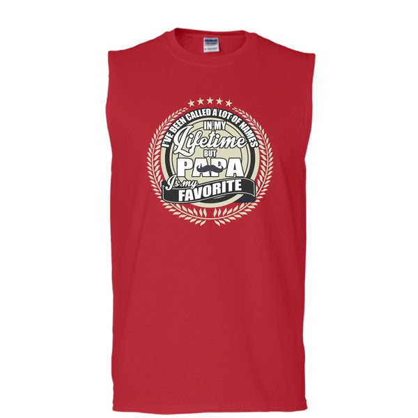 Papa Is My Favorite Name T Shirt, Coolest Papa Ever Tank Top (Men's Cotton Sleeveless)