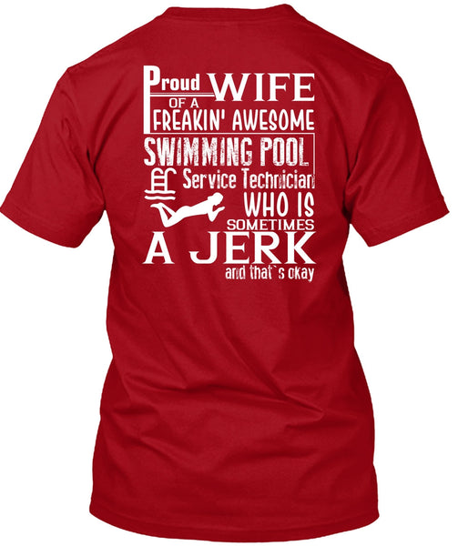 Proud Wife Of A Freaking Awesome Swimming T Shirt, Being A Swimmer T Shirt