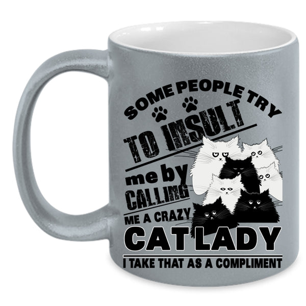 Cute Cat Lovers Coffee Mug, Crazy Cat Lady Accent Mug