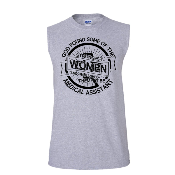 Strongest Women T Shirt, Medical Assitant Mom Tank Top (Men's Cotton Sleeveless)