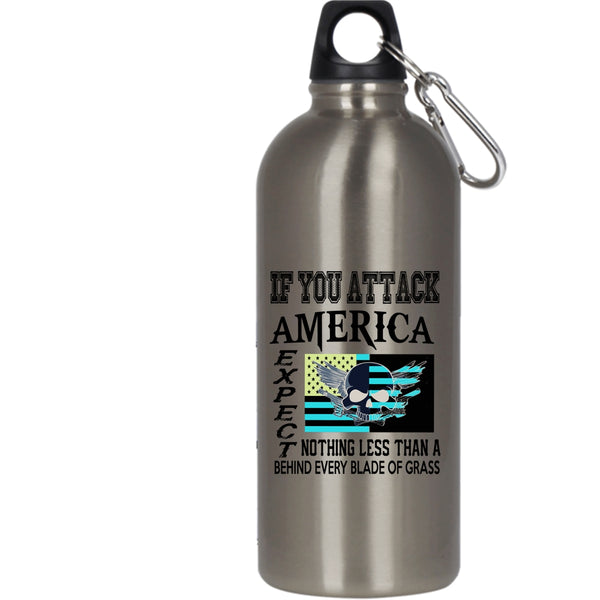 Cool American Flag 20 oz Stainless Steel Bottle,Cool Gift For American Outdoor Sports Water Bottle