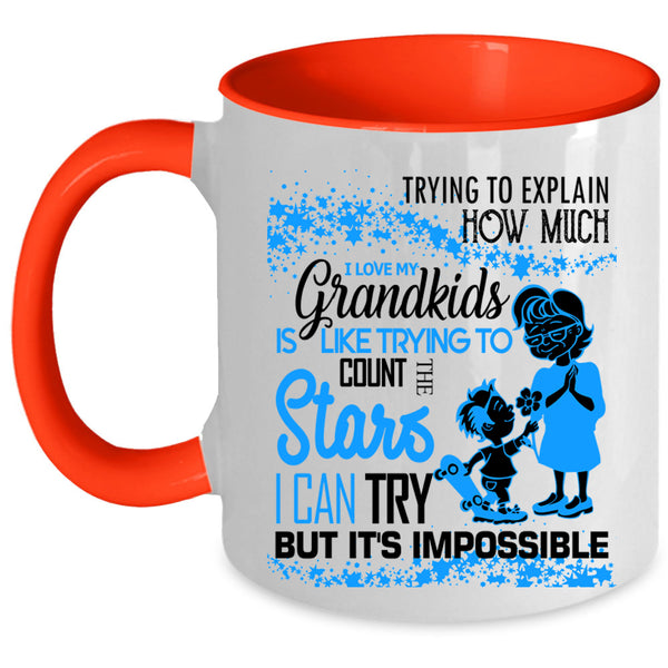 Cool Grandmas Coffee Mug, I Love My Grandkids Accent Mug
