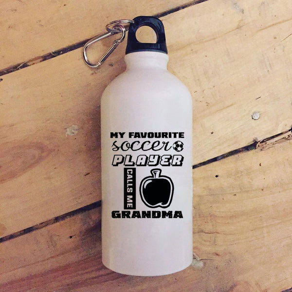 My Favorite Soccer Player Calls Me Grandma 20 oz Stainless Steel Bottle,Cute Grandma Outdoor Sports Water Bottle